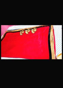Elegant Red Embroidered Saree