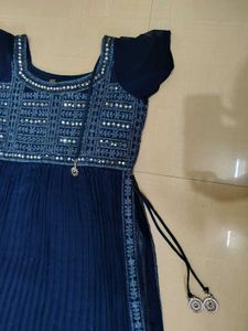 Designer Navy Blue Party wear