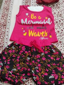 Cute Mermaid Print Outfit for Girls