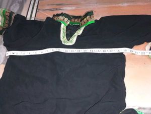 Black Kurta with Green lehga