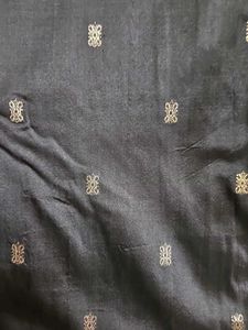 Elegant Black &amp; Orange Gold Saree