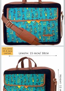 Turquoise Printed Laptop Bag- price negotiable