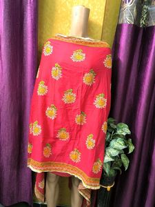 Elegant full Embroidered Red Dupatta