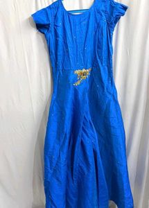 Royal Blue Embroidered Gown