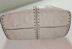 Michael Kors White Astor Leather Studded Bag