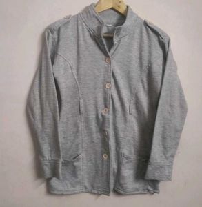 Grey Warm Button Up Top(Women's)