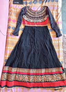 Black Netted Anarkali