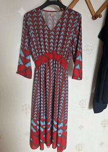 Retro Boho Print Midi Dress
