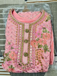 Elegant Pink Embroidered Kurta Set