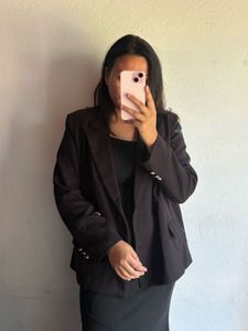 Classic Black Double-Breasted Blazer