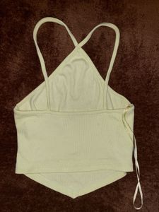 Ribbed Halter Neck Crop Top