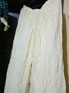 Green Bandhani Kurta with Cream Palazzo
