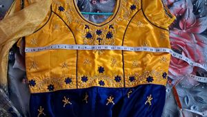 Blue and Yellow Embroidered dress