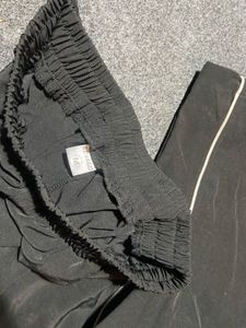 Black Cargo Pants with White Trim