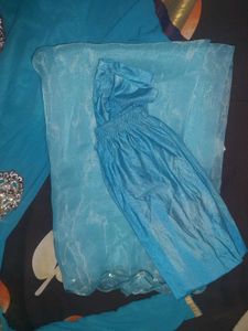 Stunning Blue Anarkali Suit with Intricate Embelli