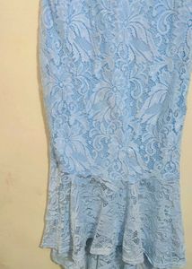 Light Blue Lace Fishtail Dress For 36 Bust