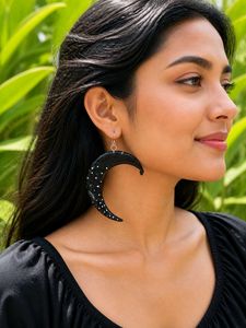 Crescent Moon Dangle Earrings