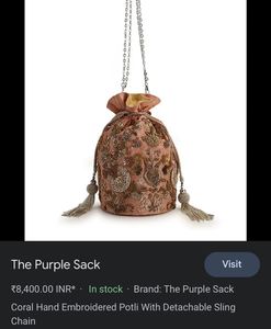Embroidered Potli Bag For Party &amp; Wedding