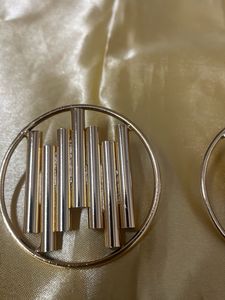 Gold-tone Abstract Circle Earrings