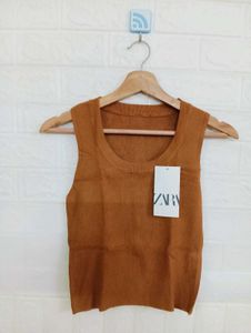 Stylish Women's Brown Sleeveless Top