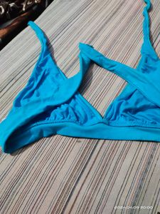 Blue Halter Bikini Top