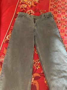 Wide Leg Grey Denim Jeans