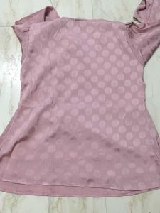 Chic Pink Polka Dot Tunic Top