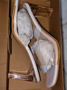 SHOETOPIA Chic Clear Block Heels