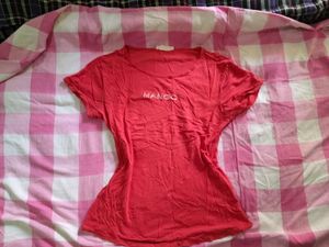 Mango Women's Red Logo T-Shirt