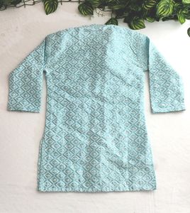 Light Blue Embroidered Ethnic Kurta (Boy's)