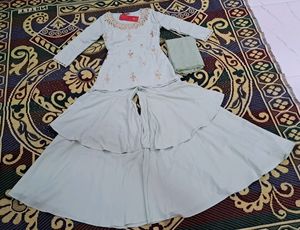 Vishudh Geometric Kurta With Sharara &amp;Dupatta Set
