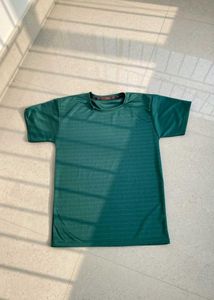 Forest Green Textured Sports T-Shirt