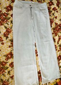 Zara Light-Wash Wide-Leg Jeans