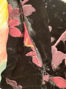 Velvet Floral Print Blouse