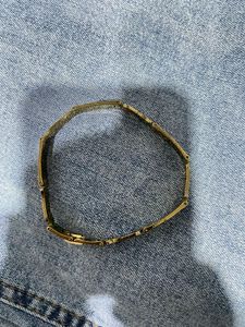 Elegant Gold &amp; Silver Bracelet and white beads ear