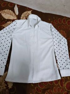Stylish White Printed Sleeve Shirt