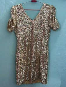 Sparkling Sequin V-Neck Party Dress