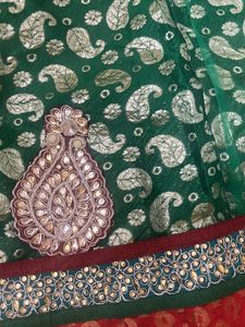 Beautiful Net And Brocade Lehanga With 2 Blouses