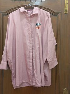 Pink Oversized Collared Shirt