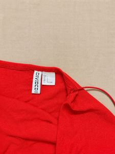 H&amp;M Vibrant Red Spaghetti Strap Crop Top