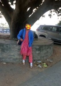 Pink Kurta Set with Blue Jacket