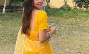 Stunning Yellow Silk Saree with Goldwork