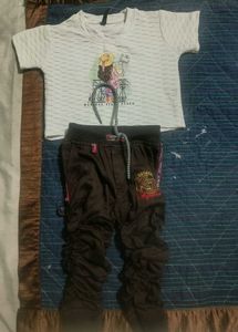 Cute Girls' T-Shirt and Pants Set