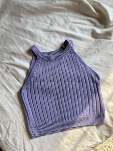 Urbanic - Lavender Ribbed Knit Halter Top