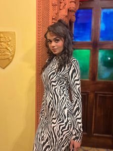 zebra inspired bodycon dress