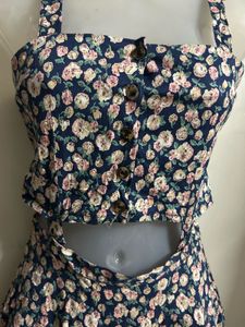 Floral Print Crop Top &amp; Skirt Set