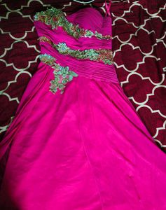Stunning Magenta embellished gown