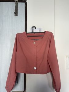 Stylish Cropped Button-Up Top