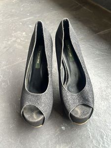 Regal Sparkly Peep-Toe Heels