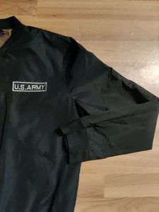 Black Bomber Jacket with U.S. Patch